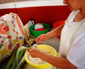 Sandra Juarez makes corundas at "Las Güeras," her family's cafe at Antojitos Mexicanos in Morelia.