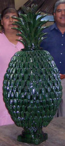 This green glazed pineapple by Hilario Alejos measures four feet tall. Ceramics are a family tradition for alejos of San Jose de Gracia, Michoacan. This piece was exhibited in Chapala's annual Feria Maestros del Arte. © Marianne Carlson, 2008