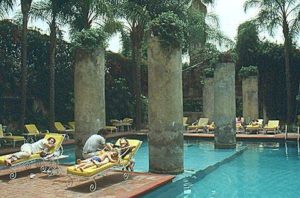 Guests lounge by the pool at Hacienda del Cortes, one of several haciendas built by Hernan Cortes.