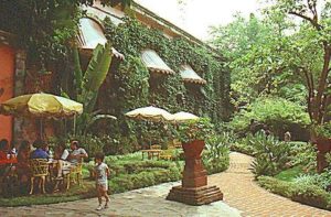 The garden and Casa Principal of Hacienda del Cortes.