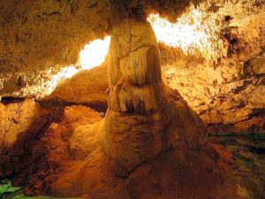 A huge stalactite inside the cenote on a Yucatan henequen hacienda © John McClelland, 2007