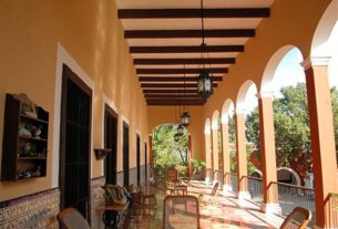 The cool patio of the main residence on a henequen hacienda in the Yucatan. © John McClelland, 2007