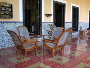 Patio of the main residence of a Yucatan henequen hacienda. All the furniture is original. © John McClelland, 2007