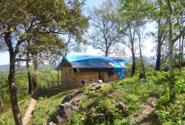 The author's cabin under construction in Tierra Alta near El Tuito, Jalisco © David Kimball, 2014