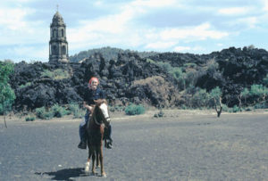 Riding to volcano