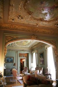 Ettore Serbaroli's ceiling murals in their elaborate settings as they look today © Joseph A. Serbaroli, Jr., 2014