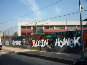 Extensive wall work by graffiti artist "Howek" in Mexico City. © Anthony Wright, 2009