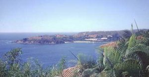 A view of Club Med from a hill top.