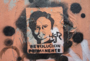 "Permanent revolution," stencil grafitti art from Mexico City. © Anthony Wright, 2009