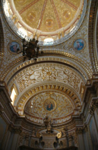 The Sanctuary of Our Lady of Guadalupe in Zacatecas has three chapels. Each of the chapels has a Versailles type feel and it's as if a visitor are encased in the most beautiful of jewel boxes. © Jane Ammeson, 2009