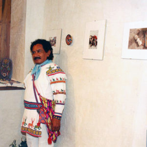 Huichol artisan and philosopher Kupíha'ute-Itzpapalotl. Both parts of his name mean 'obsidian butterfly' — Kupíha'ute in the Huichol language and Itzpapalotl in the Aztec or Mexica language. © Erin Cassin, 2006