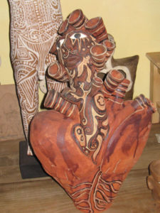 Ceramic sculpture titled "Anatomy of a Heart" by Manuel Reyes. The contemporary Mexican artist is a native of Oaxaca. © Alvin Starkman 2008