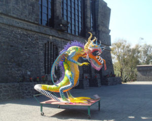 The "Cosmic Chameleon" stands guard at the entrance to the museum. © Anthony Wright, 2009
