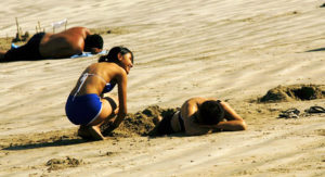 Ready for another cover-up on the warm sands of Tenacatita, one of Mexico's beautiful Pacific beaches. © Gerry Soroka, 2009