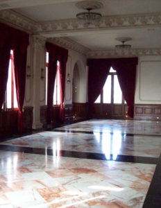 Velvet drapes, crystal chandeliers and marble floors adorn the lobby of the Ricardo Castro Theater. Located in the city of Durango, Mexico, the theater was gifted to the people of Durango as their patrimony by Mexico's president in 1991. © Jeffrey R. Bacon, 2009