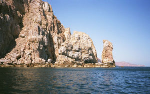 The dramatic shoreline of Isla Espiritu Santo