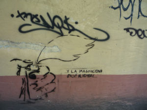 Zippo: "…and imagination will save man," stencil grafitti art from Mexico City. © Anthony Wright, 2009