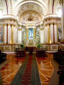 The splendid church in Guadalupe, Zacatecas has three chapels -- the Sanctuary of Our Lady of Guadalupe, the Dark Chapel and the Chapel of Naples -- each seemingly more ornate than the next. This is the Capilla de Nápoles, or Chapel of Naples. © Jane Ammeson, 2009