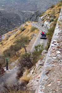 Cut into the mountainside, a winding road leads from Mapimi to Ojuela in the Mexican state of Durango. © Jeffrey B. Bacon, 2011