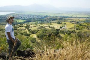 A hilltop view of the Guachimontones (circular pyramids) and Lake La Vega, near Teuchitlan, Jalisco. These circular pyramids are a unique discovery in Mexican archeology. © John Pint, 2009