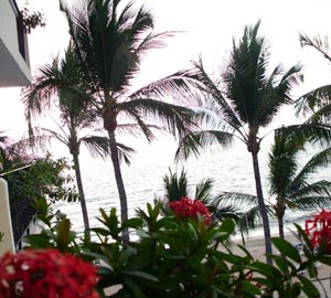 View from a beachfront room balcony