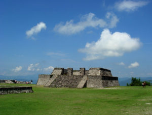 The Plaza of the Stela of the Two Glyphs in Xochicalco. © Anthony Wright, 2009