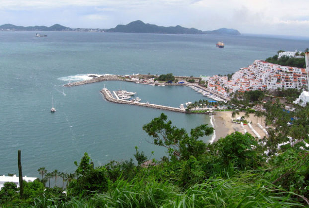 The famous Las Hadas Hotel has the probably best marina and beach in Manzanillo, Mexico.