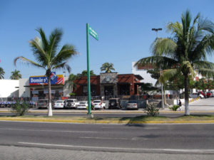 North of Las Brisas in Manzanillo, Mexico, the shopping plazas start. One of the best of these is Plaza Manzanillo where Comericial Mexican is located. There are also an Office Max, Starbucks, Burger King, KFC, and few other American franchises in the area.