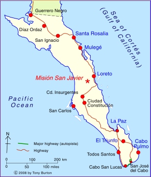 Click map for Interactive map of Baja California Sur