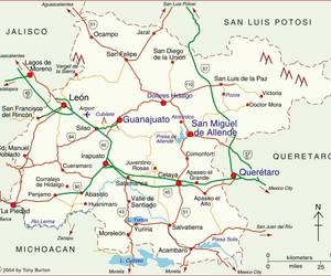 Clickable interactive map of Guanajuato state