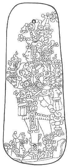 Mayan Numbers - The Leyden Stone Front Los Numeros Mayas - Leyden