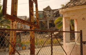 The earthquake-destroyed Melaque Hotel slumbers as a wreck while lawyers duel. © Gerry Soroka, 2009