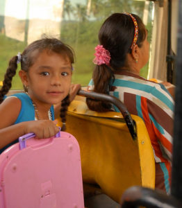 School’s out for the day for this wide-eyed bus commuter in Melaque, Mexico. © Gerry Soroka, 2009
