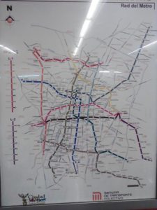 Map of the Mexico City metro lines © David Wall, 2013