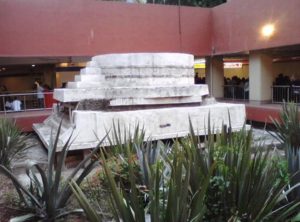 A small but authentic Aztec pyramid at a metro station in Mexico City © Lilia Wall, 2013