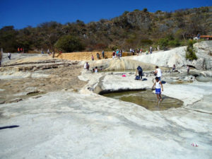 The bubbling springs at Hierve el Agua in Oaxaca, Mexico are rich in calcium carbonate and magnesium © Alvin Starkman, 2012