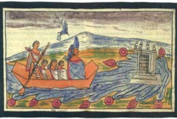 Moctezuma II flees the conquistadors By Frey Diego Duran in The History of the Indies of New Spain (circa 1581