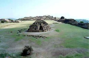 The imposing archeological zone of Monte Alban just outside the city of Oaxaca, Mexico. © Alan Cogan, 1997