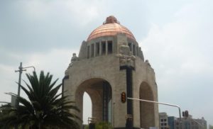 The panoramic elevator running from the center of Mexico City's Revolution Monument rises 57 meters to the access deck. © Anthony Wright, 2012