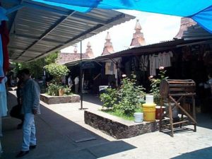 The interior of the north end of the Mercado de Dulces looking northwest.