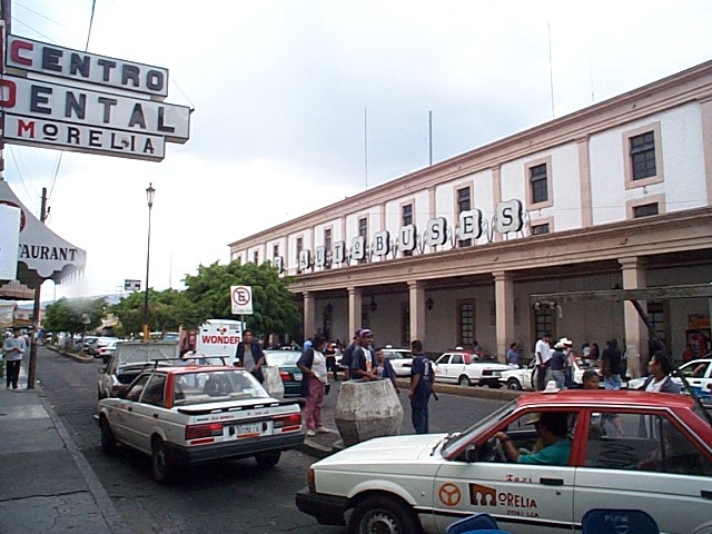The centrally located Morelia bus station is a busy area with lots of street eating places around it.