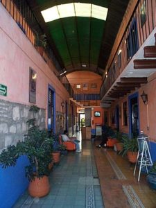 The interior of the Hotel Posada de Luz, Calle de Trabajo 23.