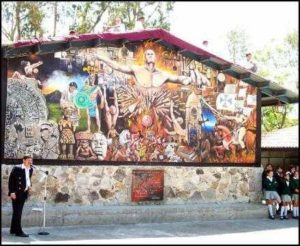 Efren Gonzalez mural on Santos Degollado Secondary School, Ajijic