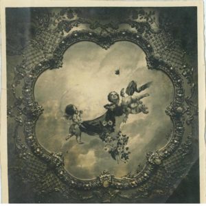 The original photo of Ettore Serbaroli's second ceiling mural showing cherubs is similar to those sketched in Josefina's autograph book © Joseph A. Serbaroli, Jr., 2014