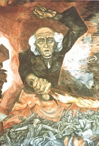 Mural of Father Miguel Hidalgo by José Clemente Orozco in Guadalajara