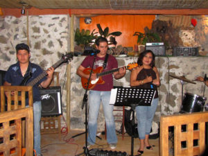 La Osteria restaurant in Catemaco, Mexico, seats about fifty inside and thirty outside. It is open six days a week, with live music every Friday and Saturday... but plan on seeing daybreak if you visit while the band is playing. © William B. Kaliher, 2010
