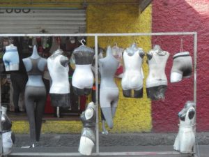 Foundation wear display on a Mexico City street © Peter W. Davies, 2013