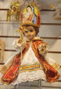 This image of Baby Jesus in a Oaxaca shop represents Pope John Paul II © Tara Lowry, 2014