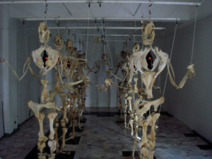 Interactive "skeletons" add to the fun onsite at Anahuacalli. © Anthony Wright, 2009