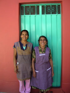Our friends, Josefina and Magda, wear aprons as they carry out their day to day chores. © Norma Hawthorne 2008